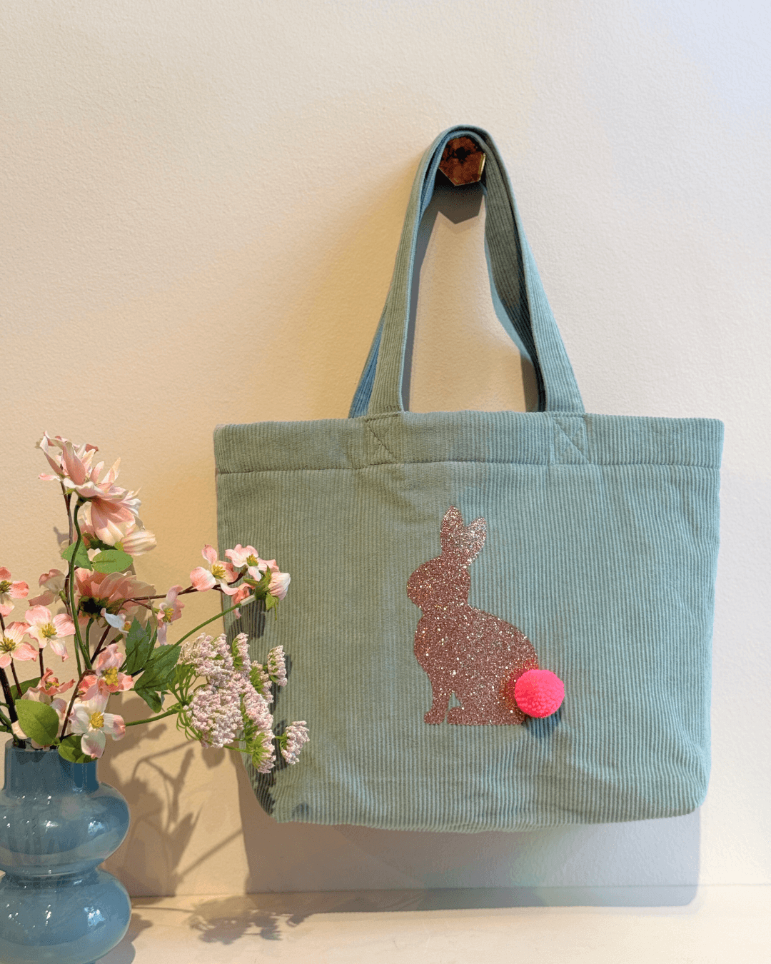 Cord-Tasche Bunny, grün