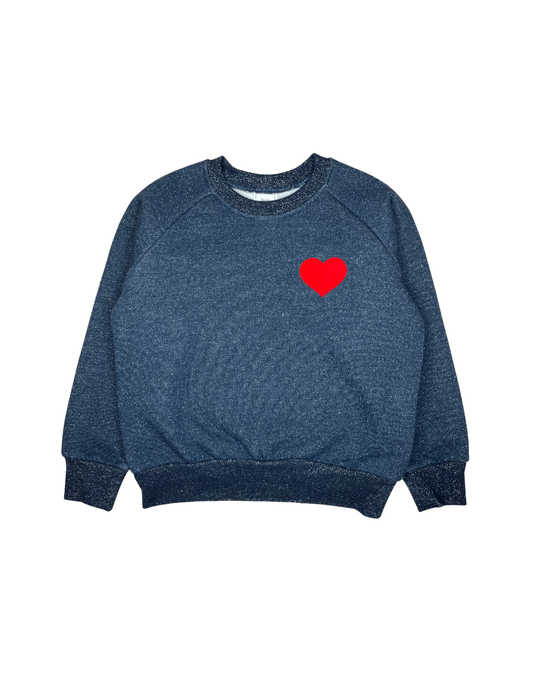 Sweater Herz, dunkelblau-glitzer