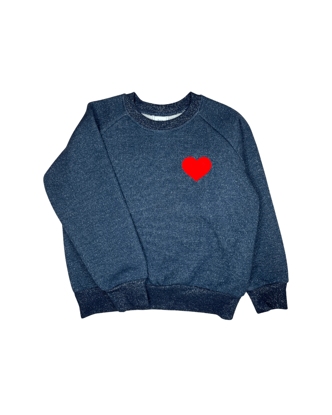 Sweater Herz, dunkelblau-glitzer