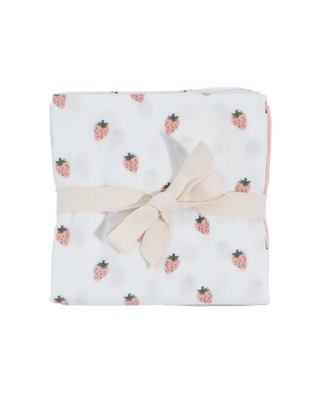 Tuch 3er-Set Erdbeere, offwhite